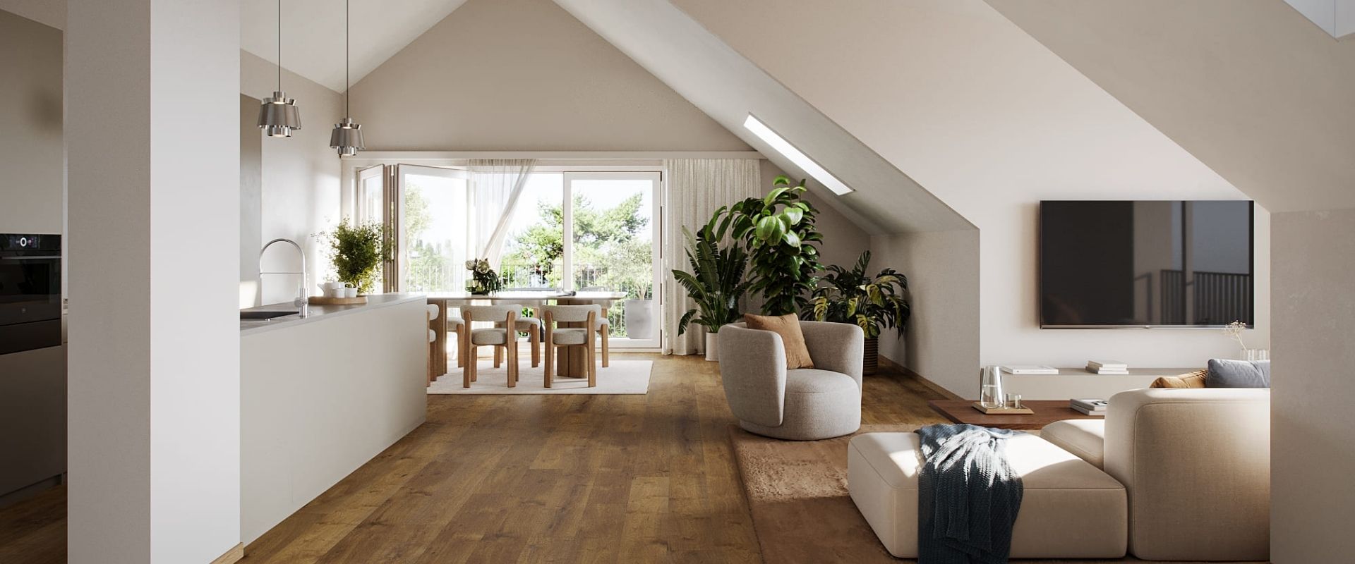 Visualisierung Dachwohnung Eschenz - Immobilienvermarktung